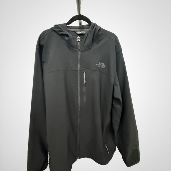 The North Face Black Softshell Hooded Jacket Mens XXL Lightweight Zip - Picture 4 of 7